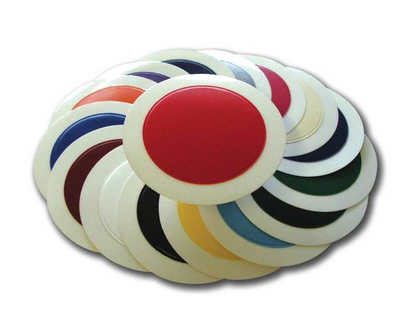 Emweld 100 Round Tax Discs With Permanent Holders – Choose Your Colors